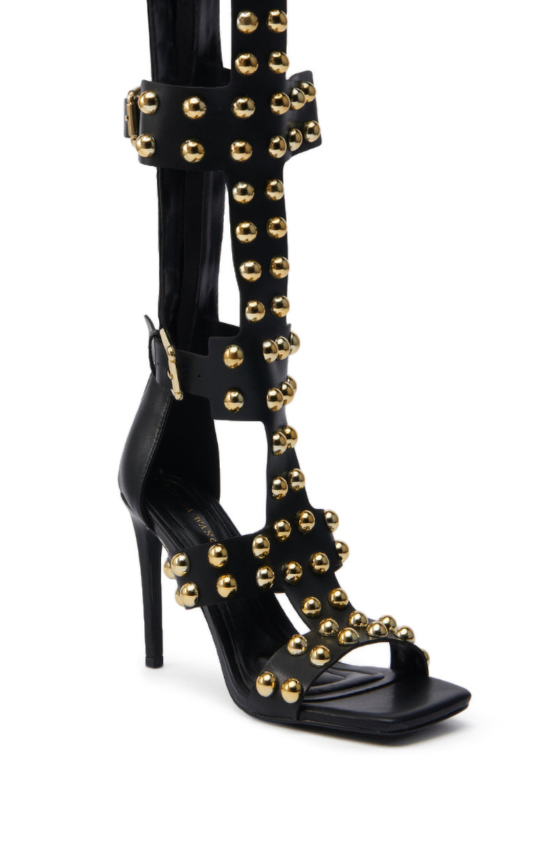 AZALEA WANG NEPHELE BLACK STILETTO SANDAL