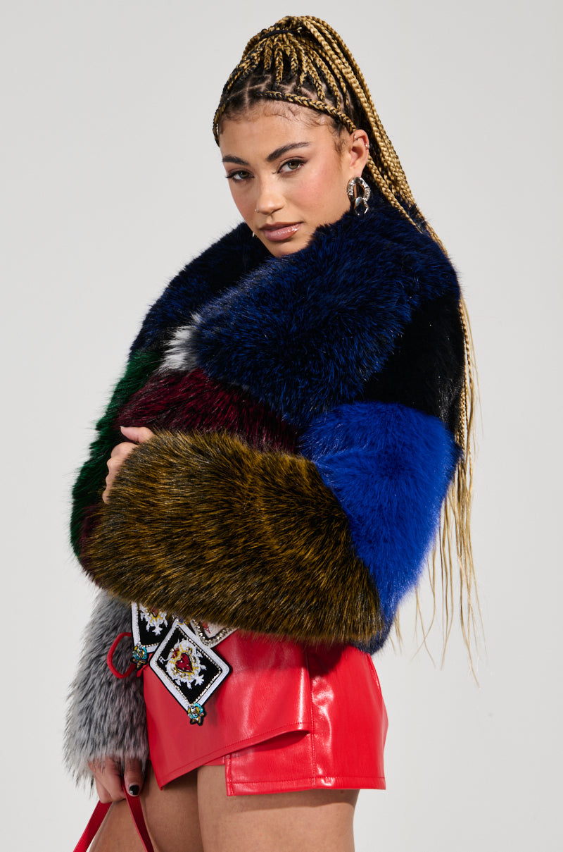 RIOT PATCHWORK FAUX FUR
