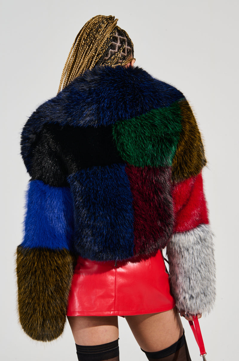 RIOT PATCHWORK FAUX FUR