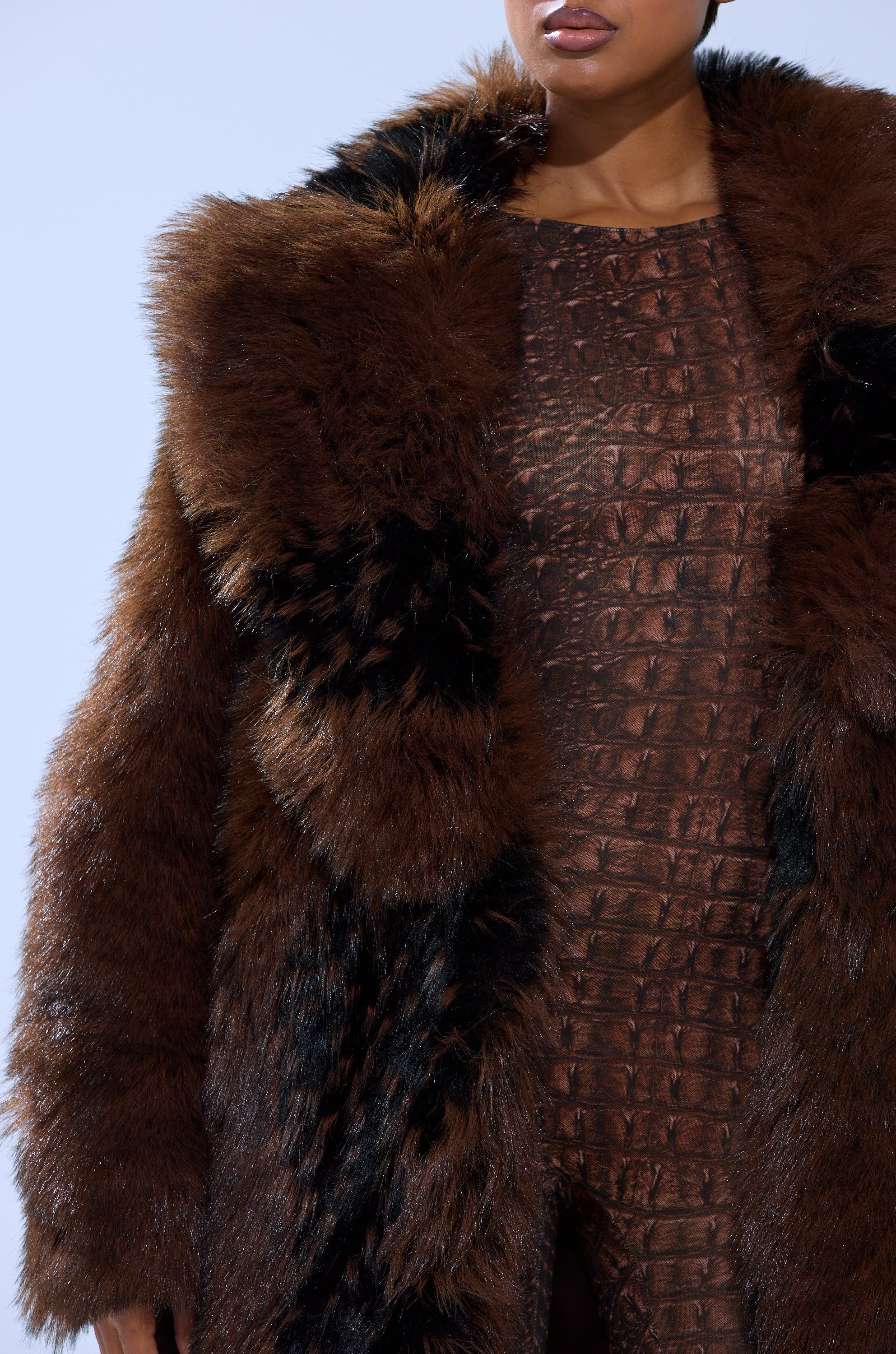TELLURIDE FAUX FUR IN BROWN