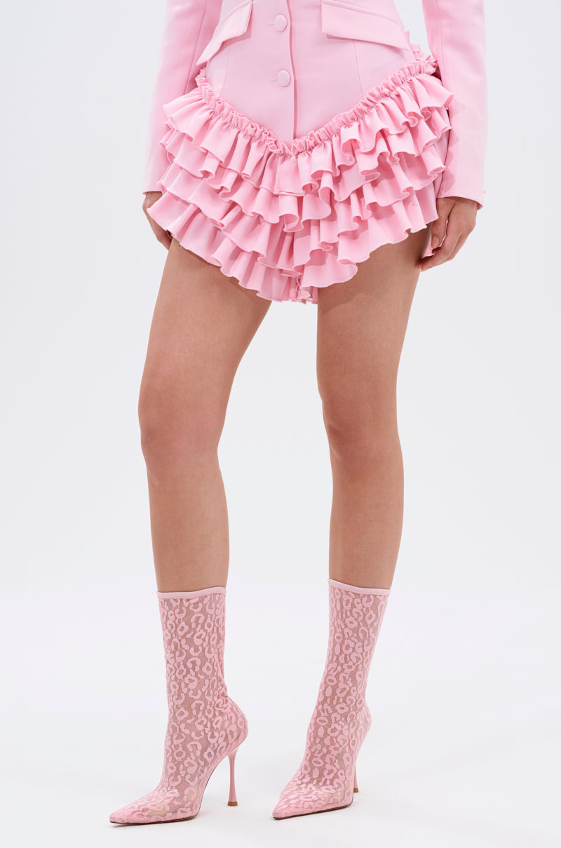 AZALEA WANG NICKLAS PINK LEOPARD STILETTO BOOTIE