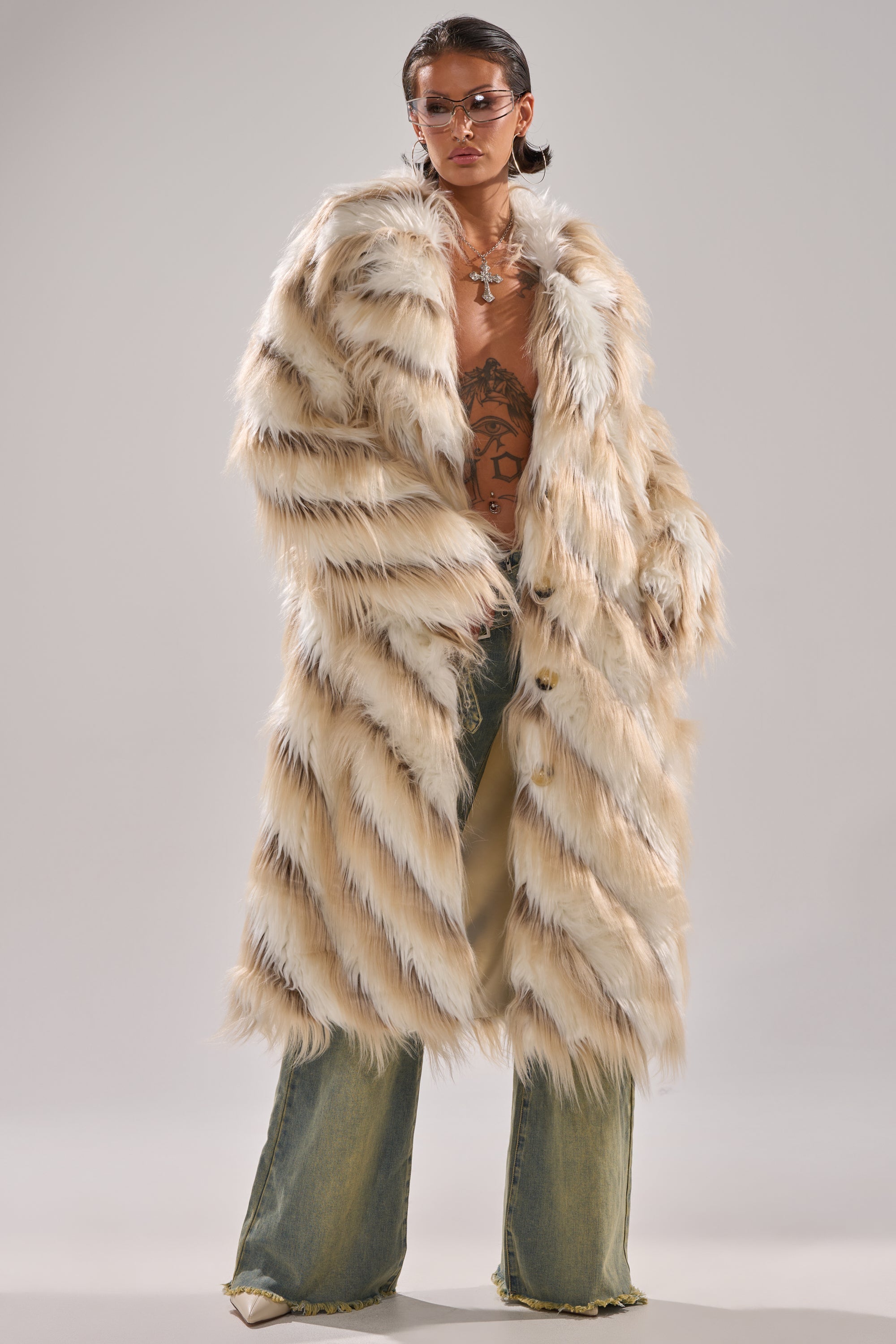 HARLOW PATCHWORK FAUX FUR