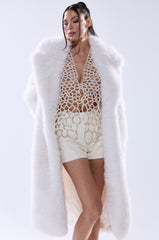 OSLO FAUX FUR COAT IN WHITE
