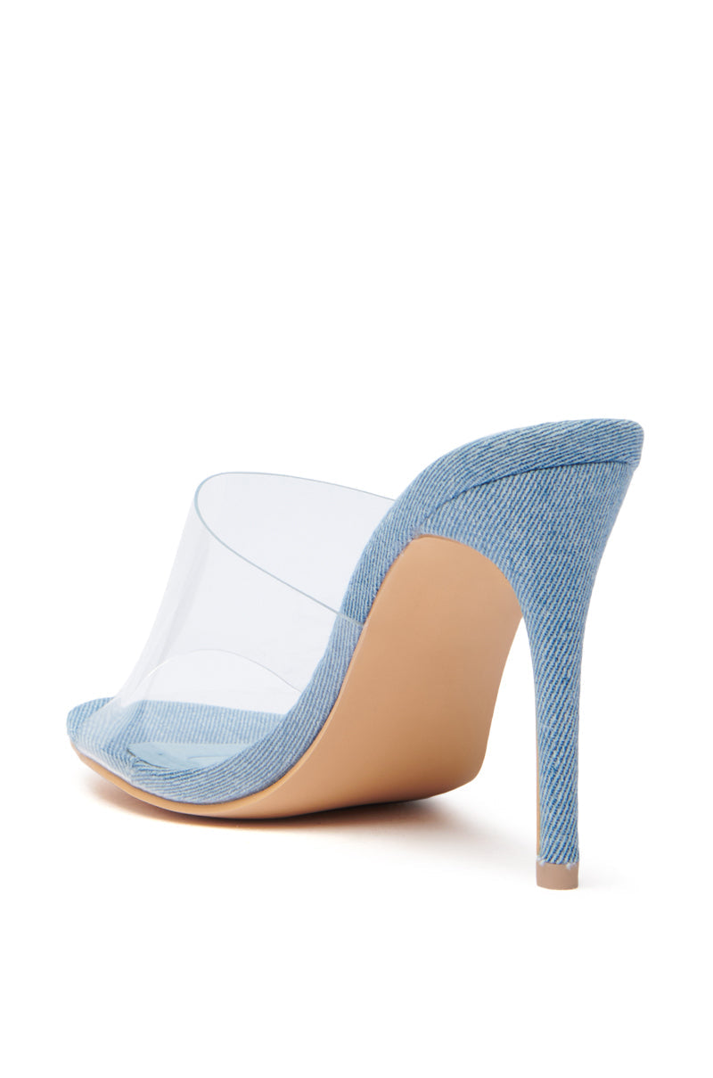 AKIRA OSWEGO DENIM NEW SLIP ON MULE SANDAL