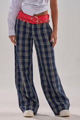 FREE STYLE LIFE PLAID TROUSER