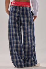 FREE STYLE LIFE PLAID TROUSER