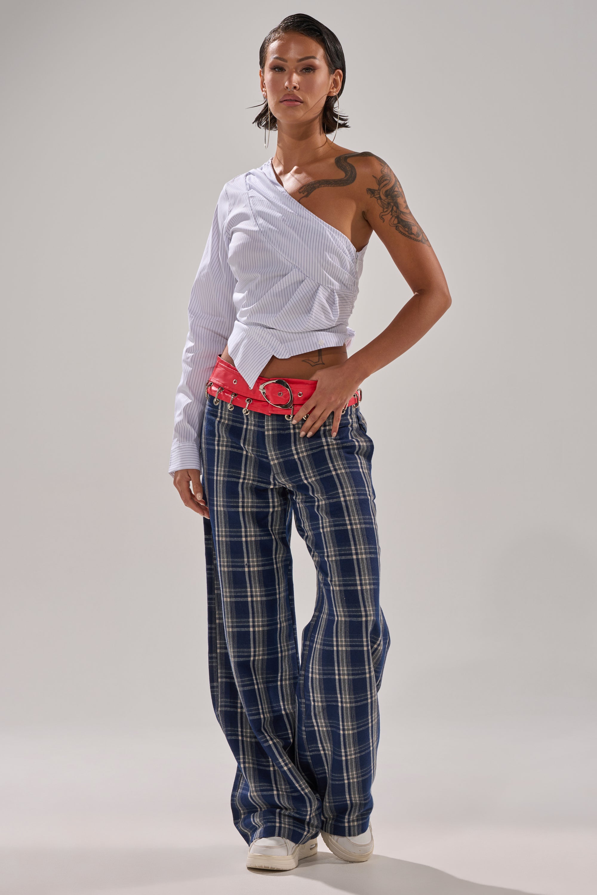 FREE STYLE LIFE PLAID TROUSER