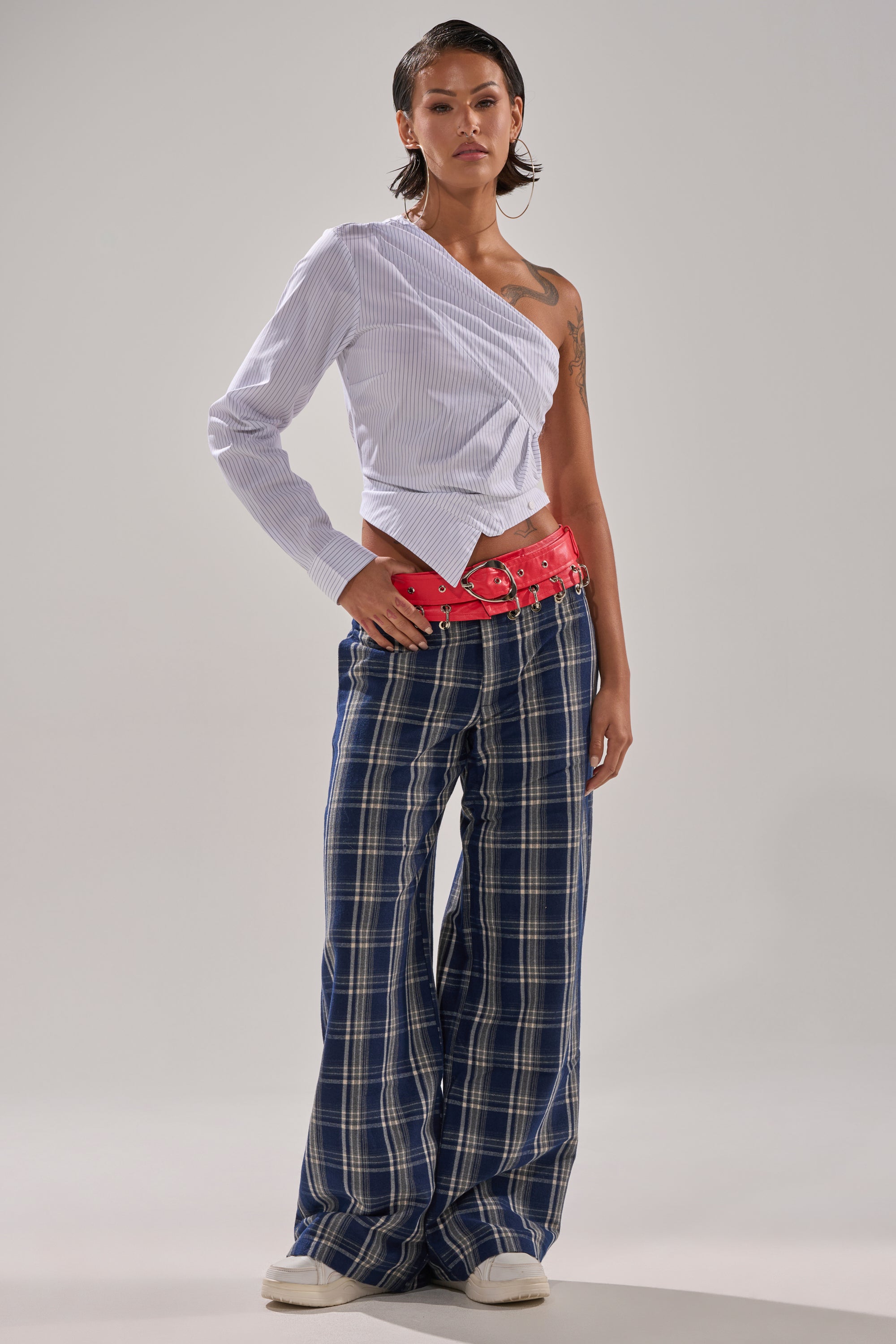 FREE STYLE LIFE PLAID TROUSER