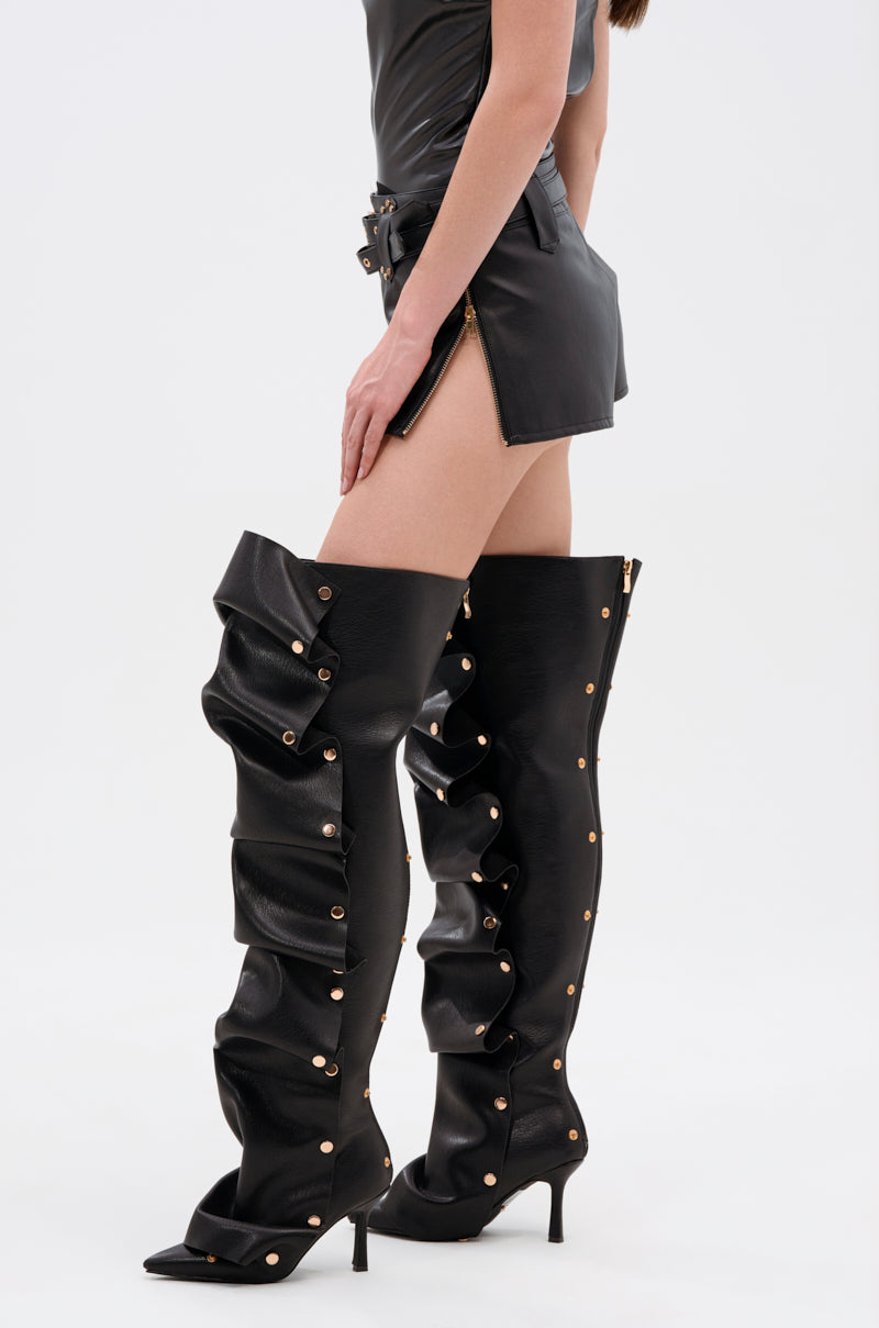 TOO HOT FOR YOU FAUX LEATHER HOT SHORT