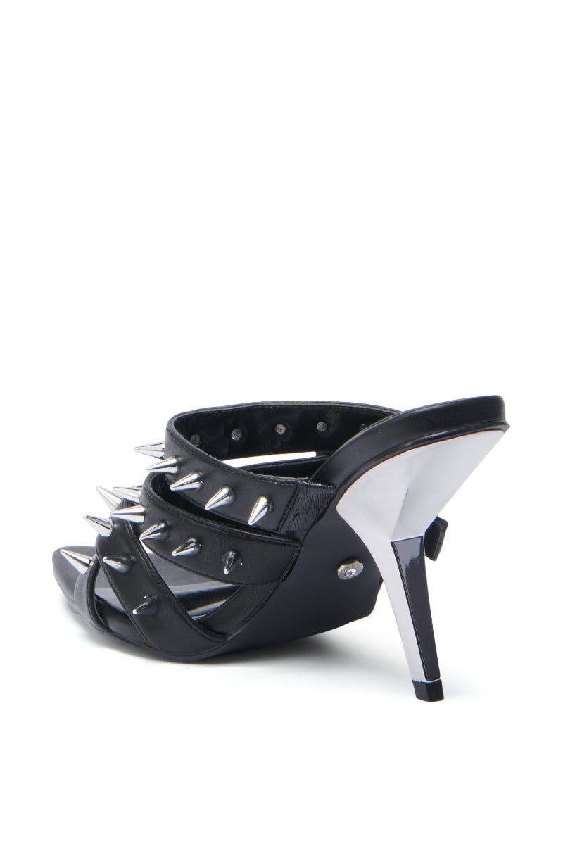 AZALEA WANG PEREGRINE BLACK STUD AND SPIKE MULE SANDAL