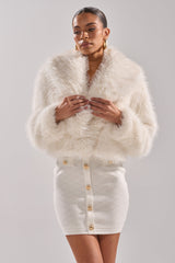 POPPY CROPPED FAUX FUR IN WHITE