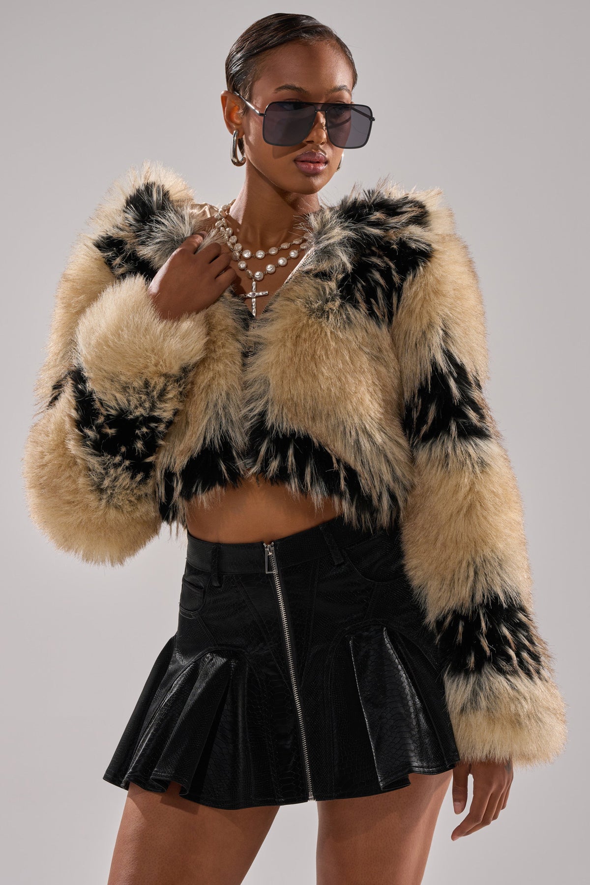 ALEXIA FAUX FUR BOMBER