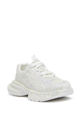 PRINCESS WHITE EMBELLISHED SNEAKER