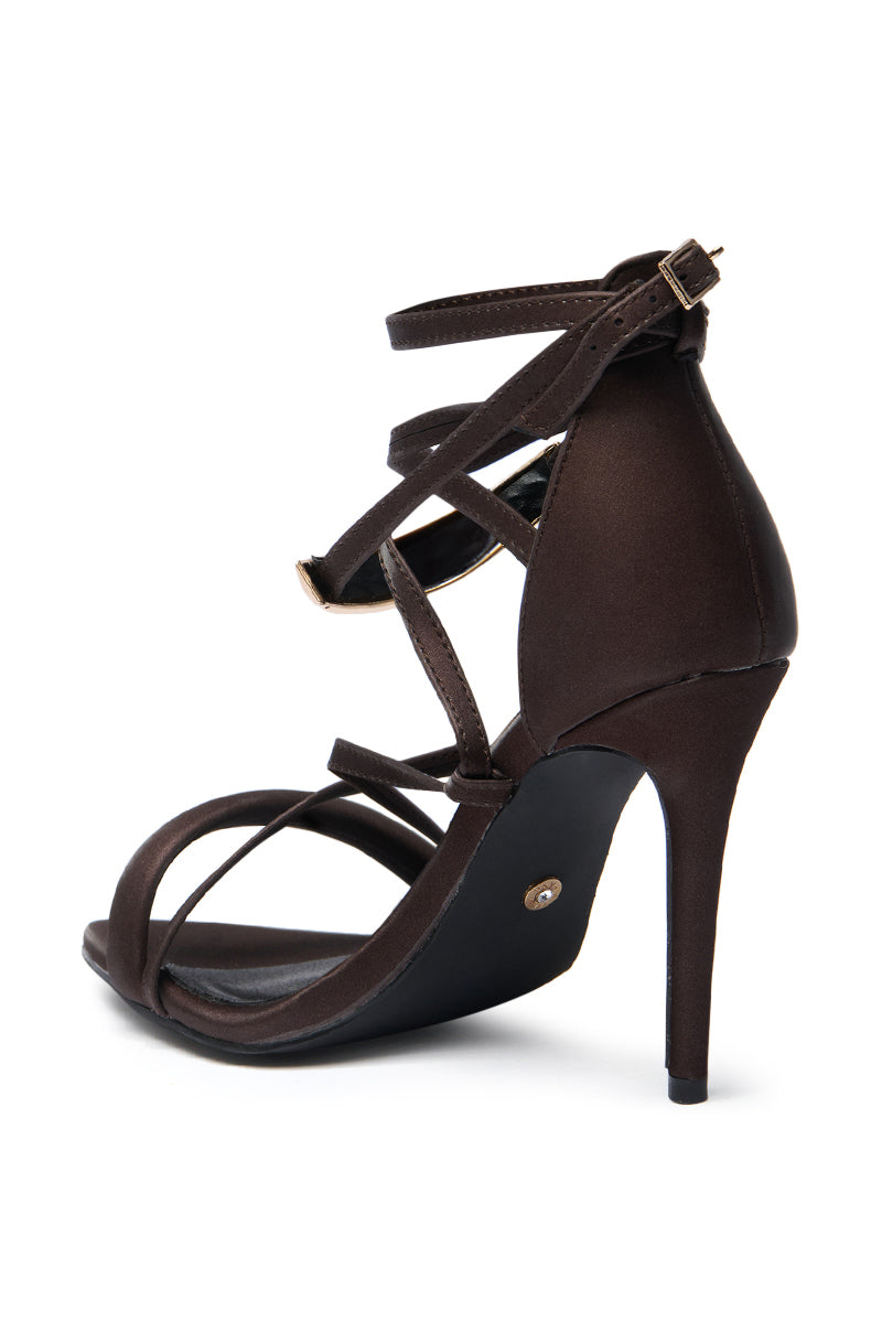 AZALEA WANG RADHA CHOCOLATE METAL EMBELLISHED SANDAL