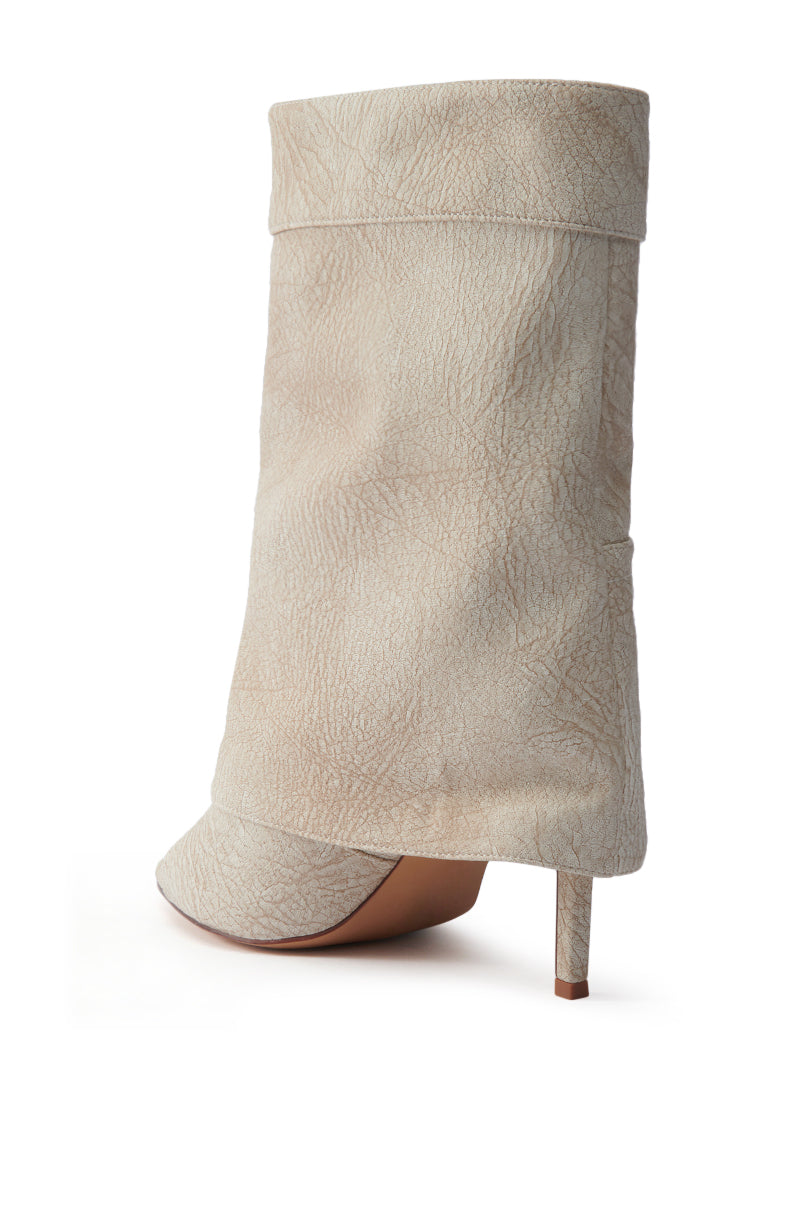 AZALEA WANG REEVES NEW OPEN TOE PU BOOTIE IN BONE