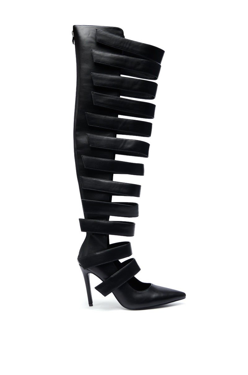 AZALEA WANG REIN BLACK THIGH HIGH BOOT