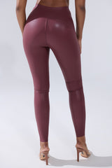RIO HIGH RISE LEGGING WITH 4 WAY STRETCH IN OXBLOOD