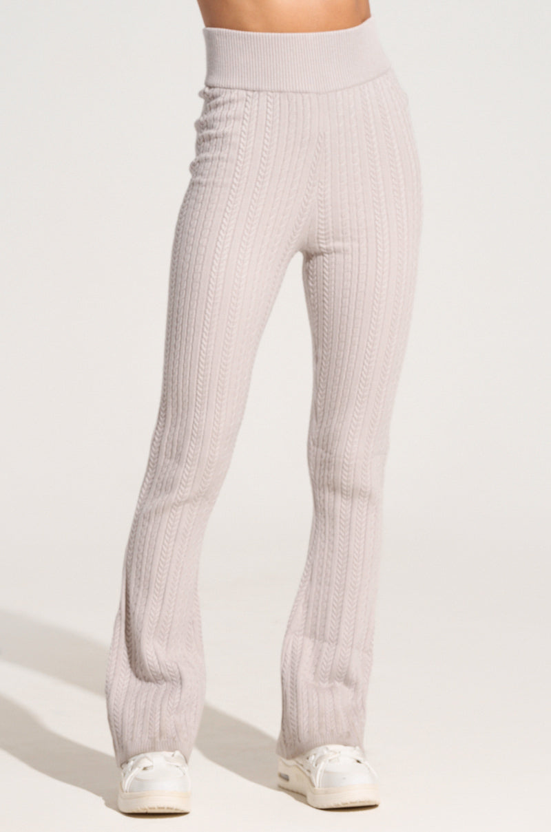 DREAM GIRL FLARE KNIT PANT IN GREY