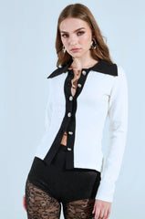 LOTTIE COLLARED LONG SLEEVE SWEATER