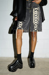 AZALEA WANG ROMESCO BLACK EMBELLISHED CLOG