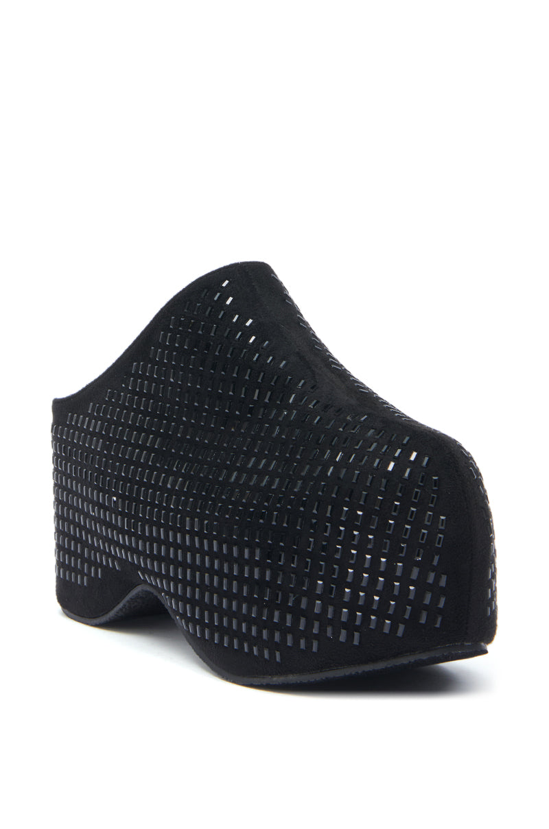 AZALEA WANG ROMESCO BLING FLATFORM CLOG IN BLACK