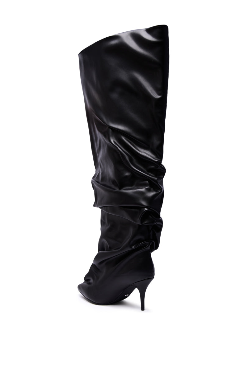 AZALEA WANG RUBIUS BLACK EXTREME RUCHED BOOT