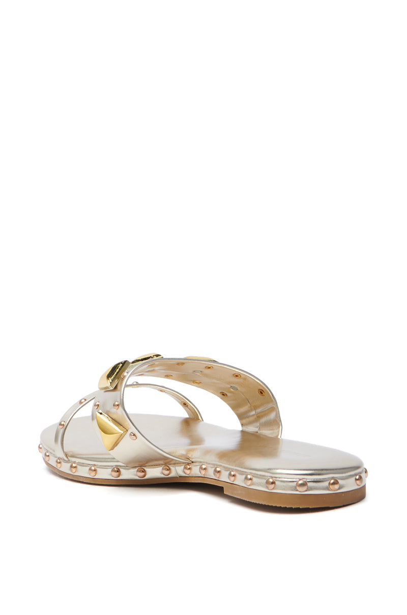 AKIRA RYLIE GOLD EMBELLISHED SLIP ON SANDAL