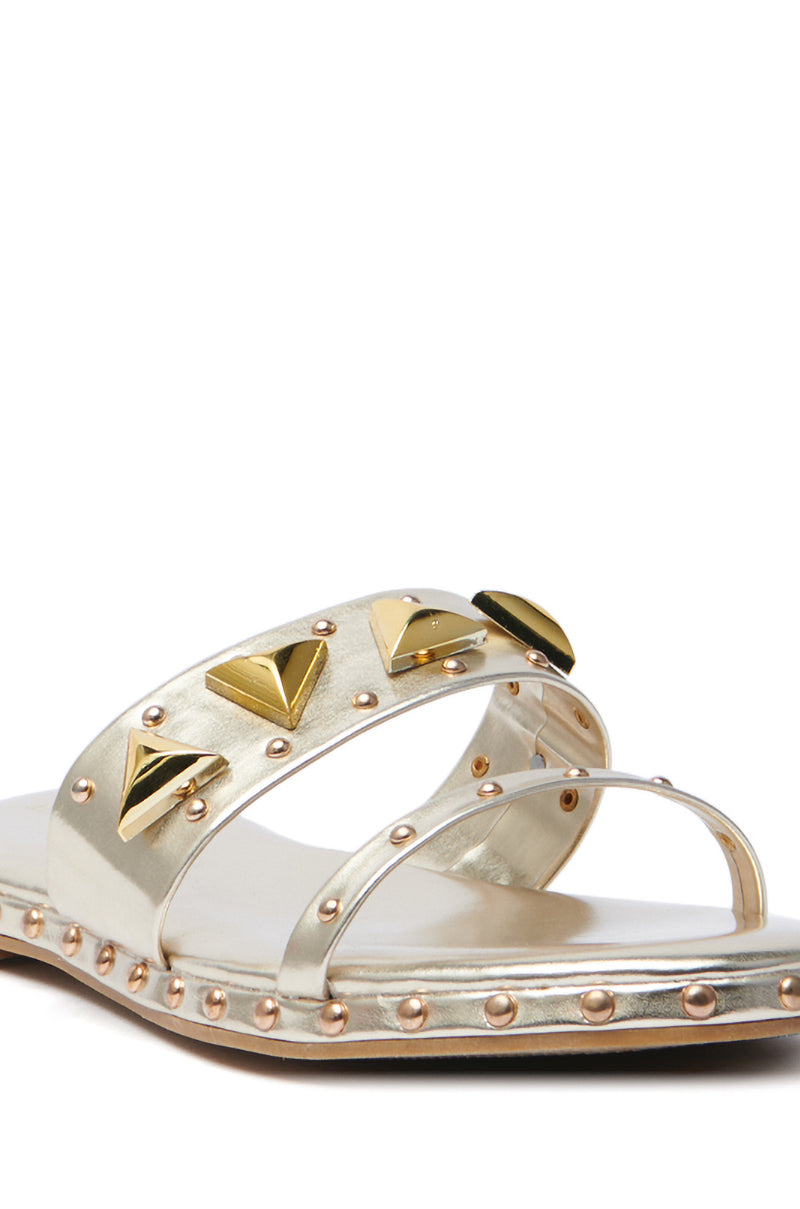 AKIRA RYLIE GOLD EMBELLISHED SLIP ON SANDAL