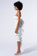 POPPIN MY COLLAR LAYERED MIDI DRESS