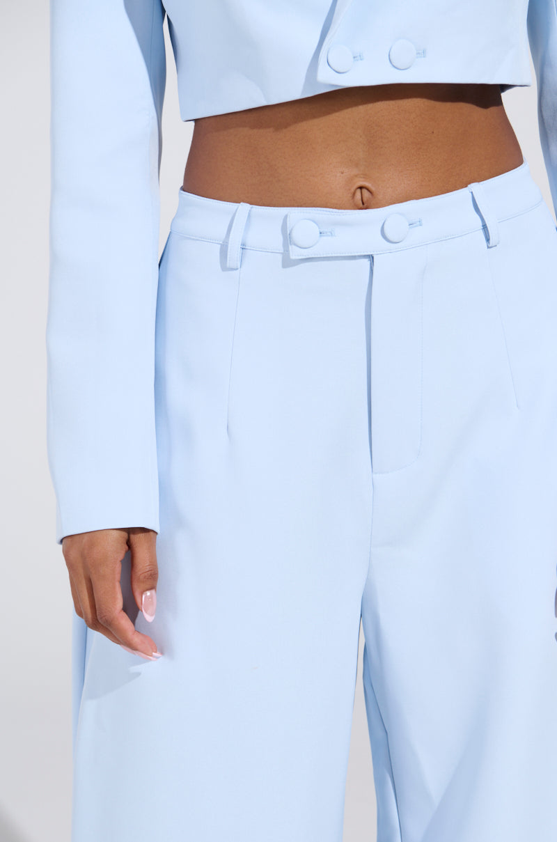 LOTTIE WIDE LEG TROUSER IN LIGHT BLUE