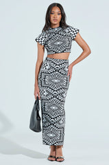 VACA MODE ABSTRACT MAXI SKIRT
