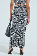 VACA MODE ABSTRACT MAXI SKIRT