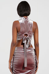 FLAUNT IT VELVET MOCK NECK BLOUSE