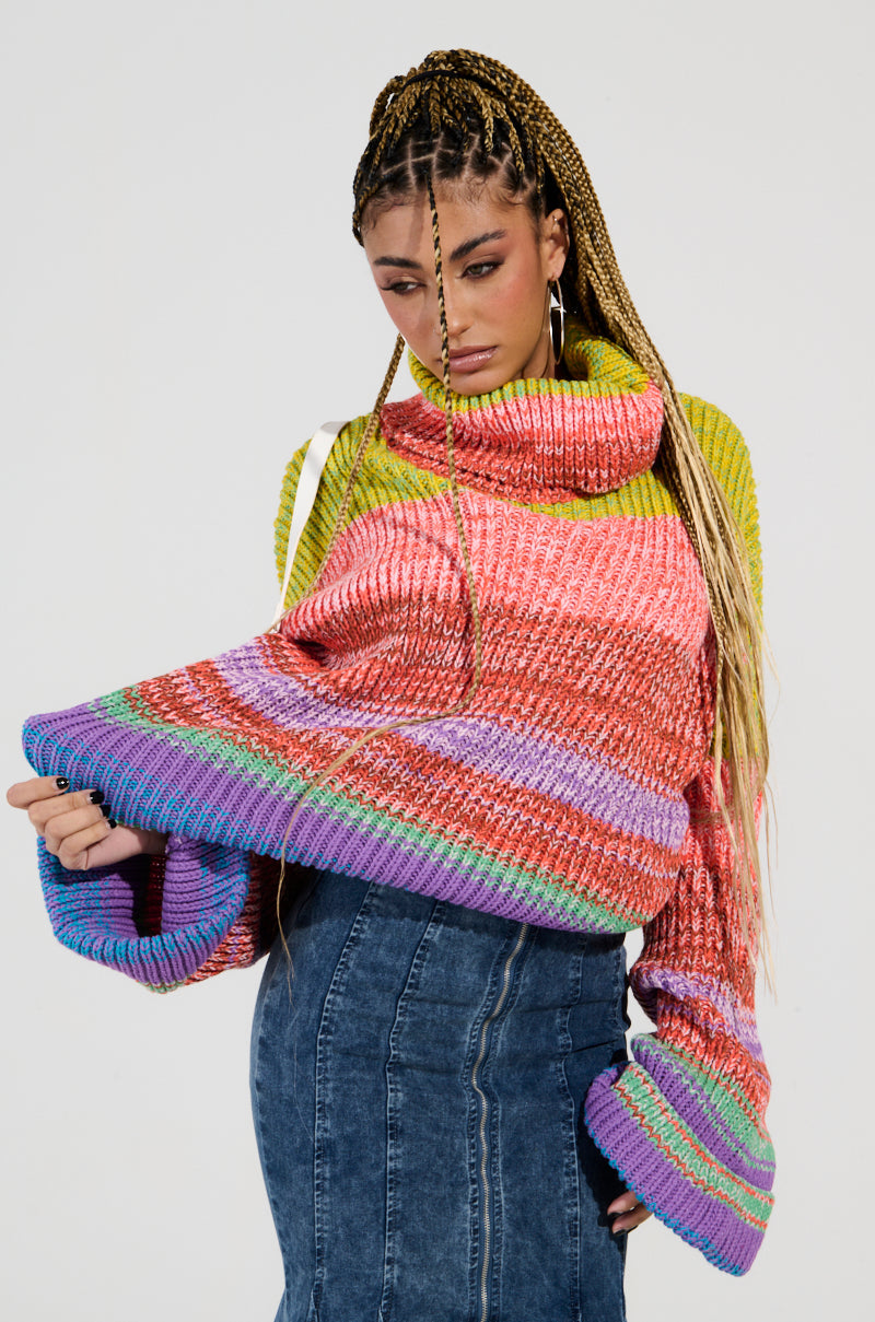 LOOK AT ME CHUNKY MULTI COLOR KNIT SWEATER