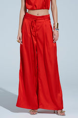 MEREDITH BLAKE SATIN WIDE LEG PANT