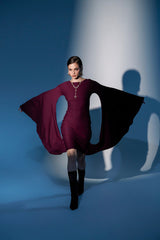 MEET ME IN THE BALLROOM MIDI DRESS IN BURGUNDY