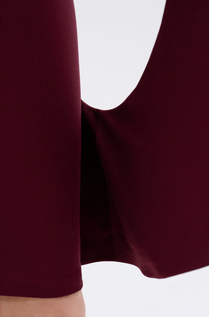 MEET ME IN THE BALLROOM MIDI DRESS IN BURGUNDY