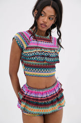 COLORFUL LIFE RUFFLE BLOUSE