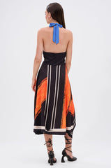 SASHA COLOR BLOCKED MIDI DRESS