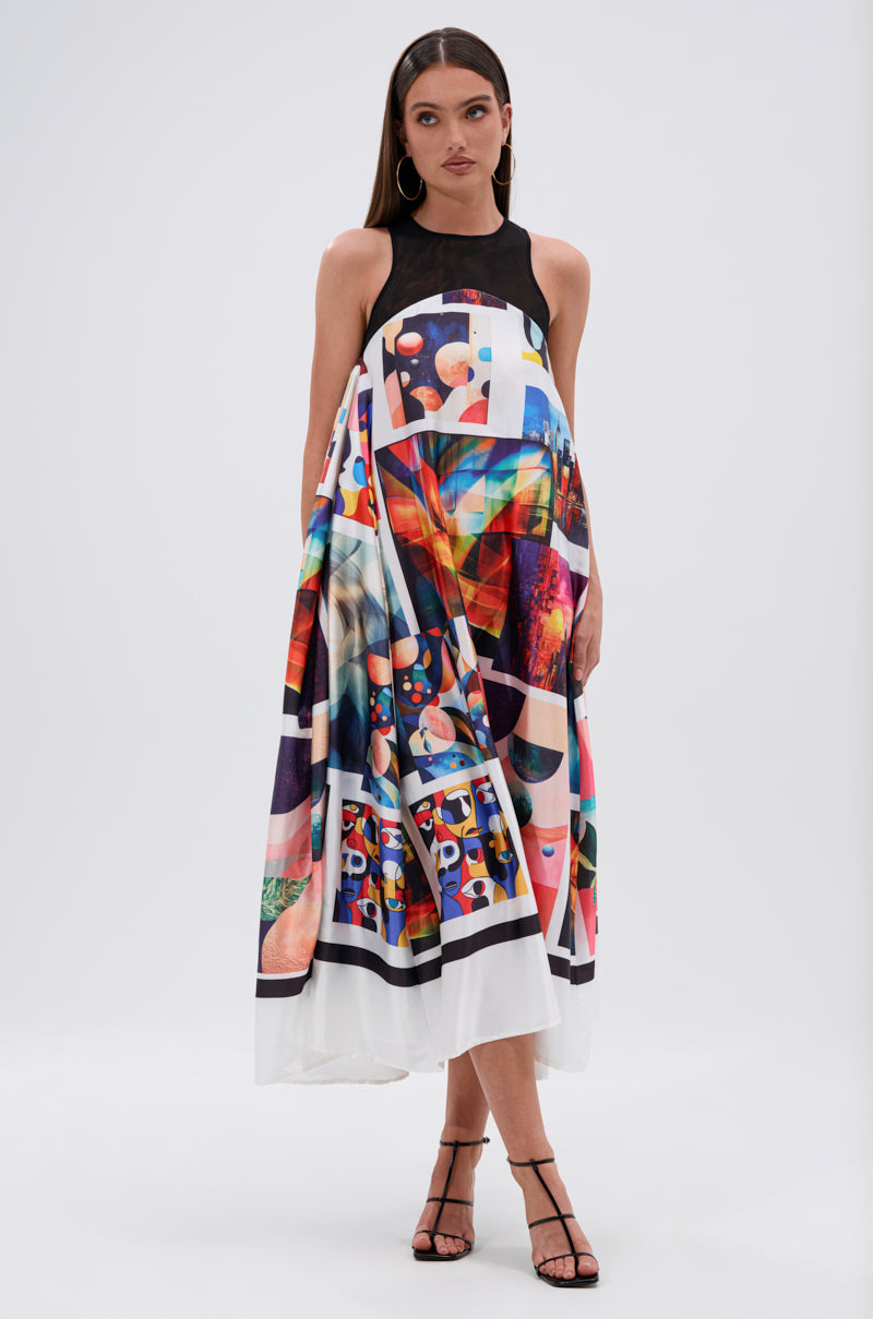 PUT ME IN A MUSEUM PRINTED MIDI DRESS