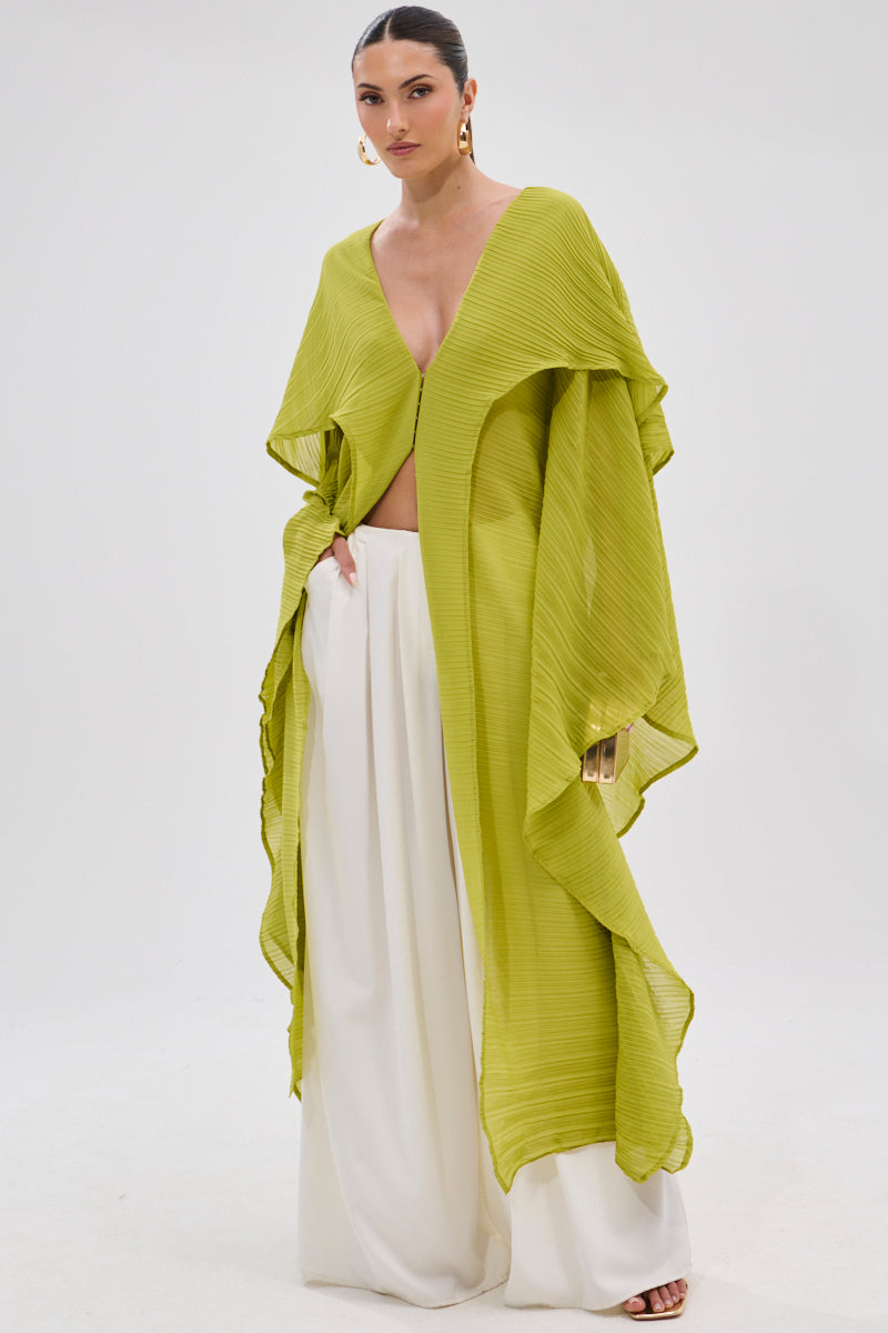 FLY AWAY WITH ME BLOUSE IN CHARTREUSE