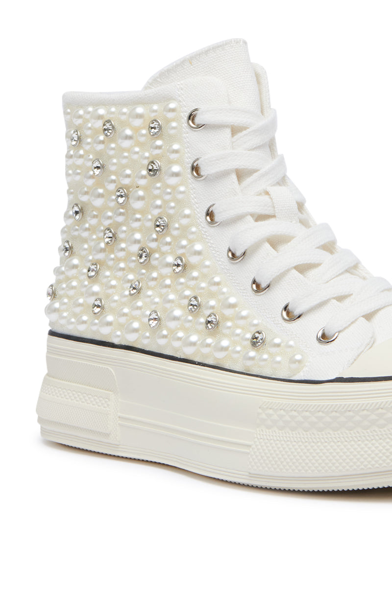 AZALEA WANG SAISHA PEARL WHITE SNEAKER