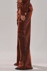 THINK ABOUT YOU ALL THE TIME VELVET DENIM CARGO TROUSER