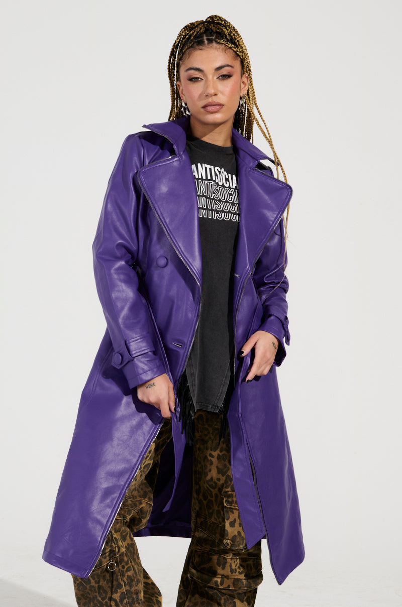 SANDO ZIPPER TRIM TRENCH IN PURPLE