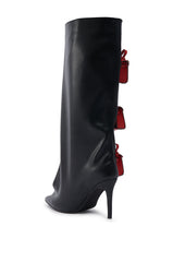 AZALEA WANG SCIPIO BLACK PURSE BOOT