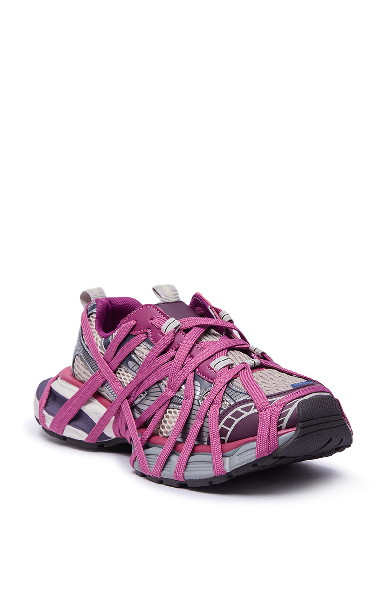 AZALEA WANG SELIE PURPLE LACE UP SNEAKER