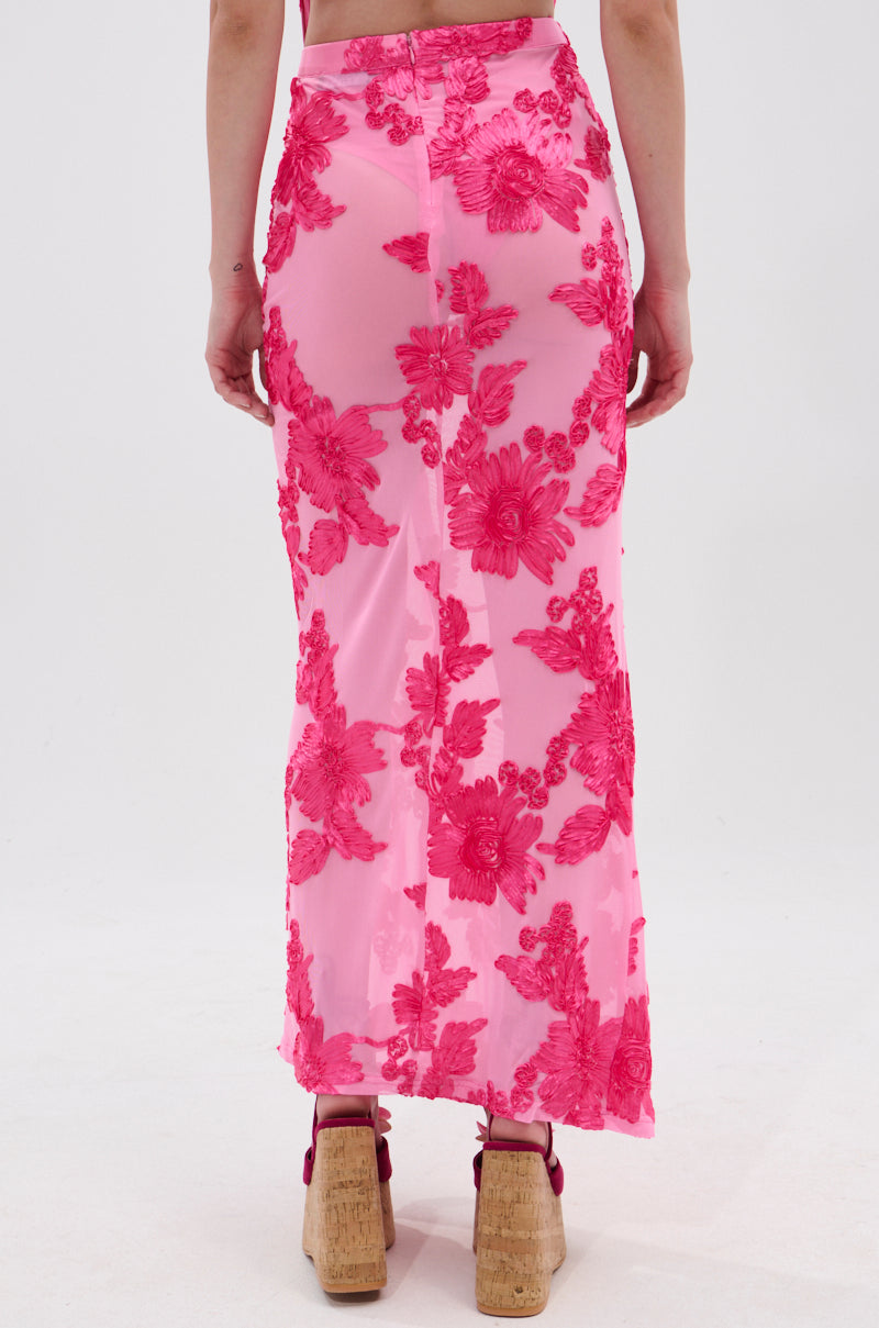 FLOWER GIRL MESH MAXI SKIRT
