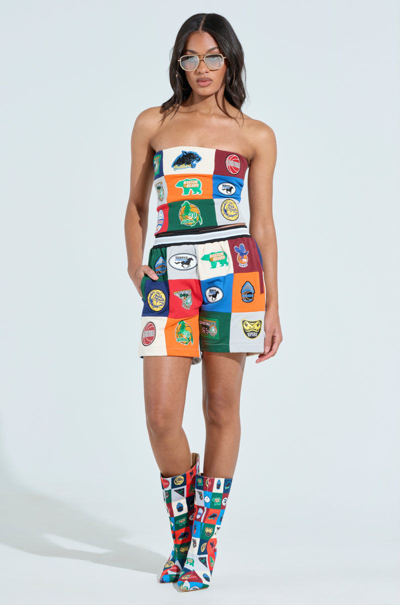 SLIGHT FLEX PATCHWORK TUBE TOP