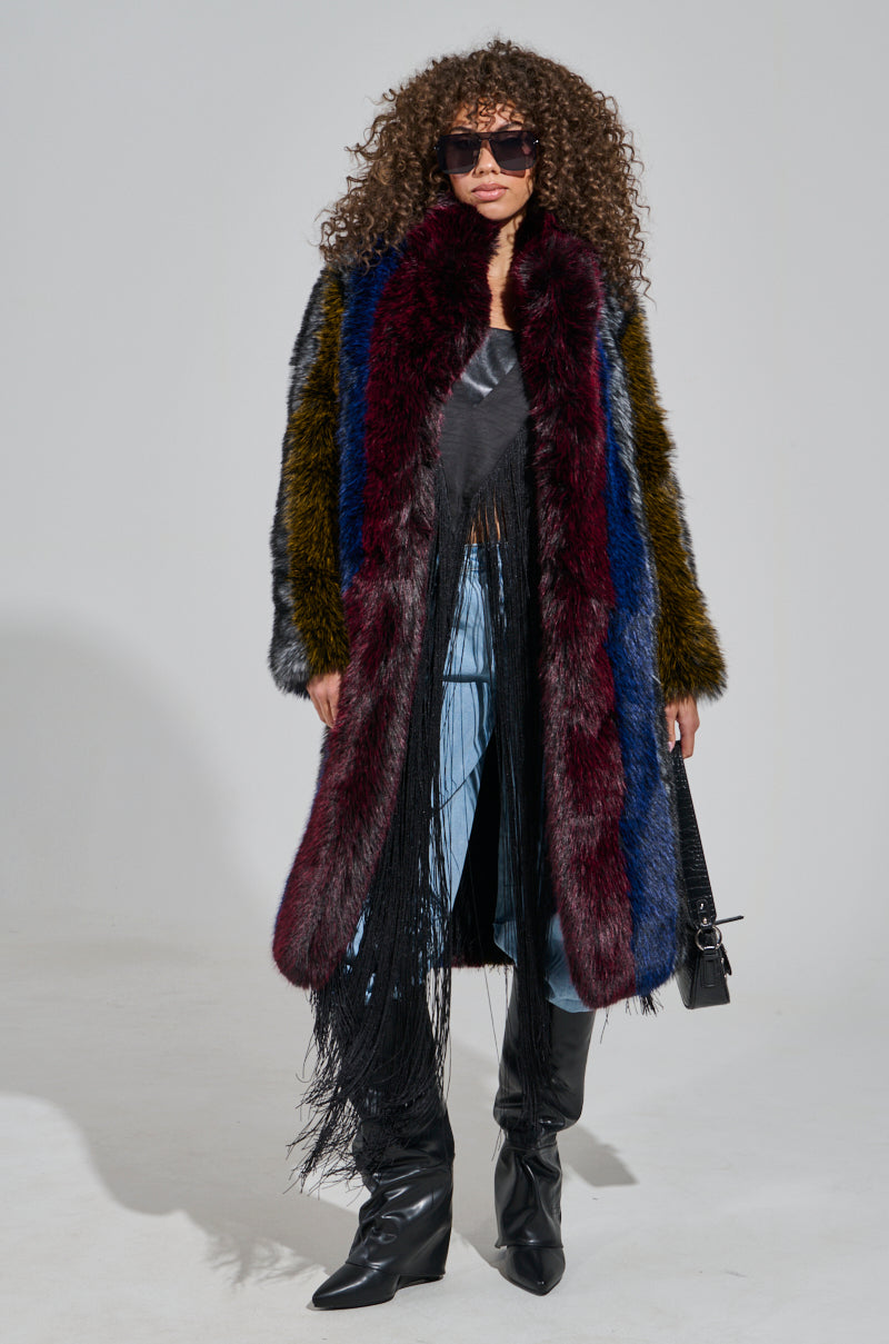 SHIGO FAUX FUR TRENCH