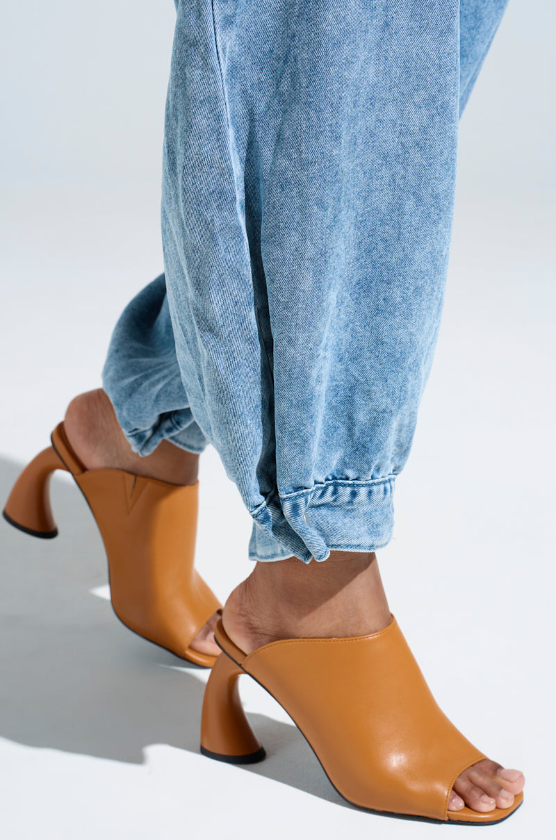 AZALEA WANG TAN SLIP ON MULE SANDAL